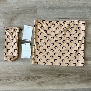 New Marine Serre bandeau top Beige and Black Crescent Print